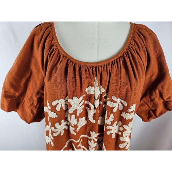 SOLD DO NOT BUY   Medium Embroidered Rust Boho Artsy Festival Folk - Picture 8 of 13